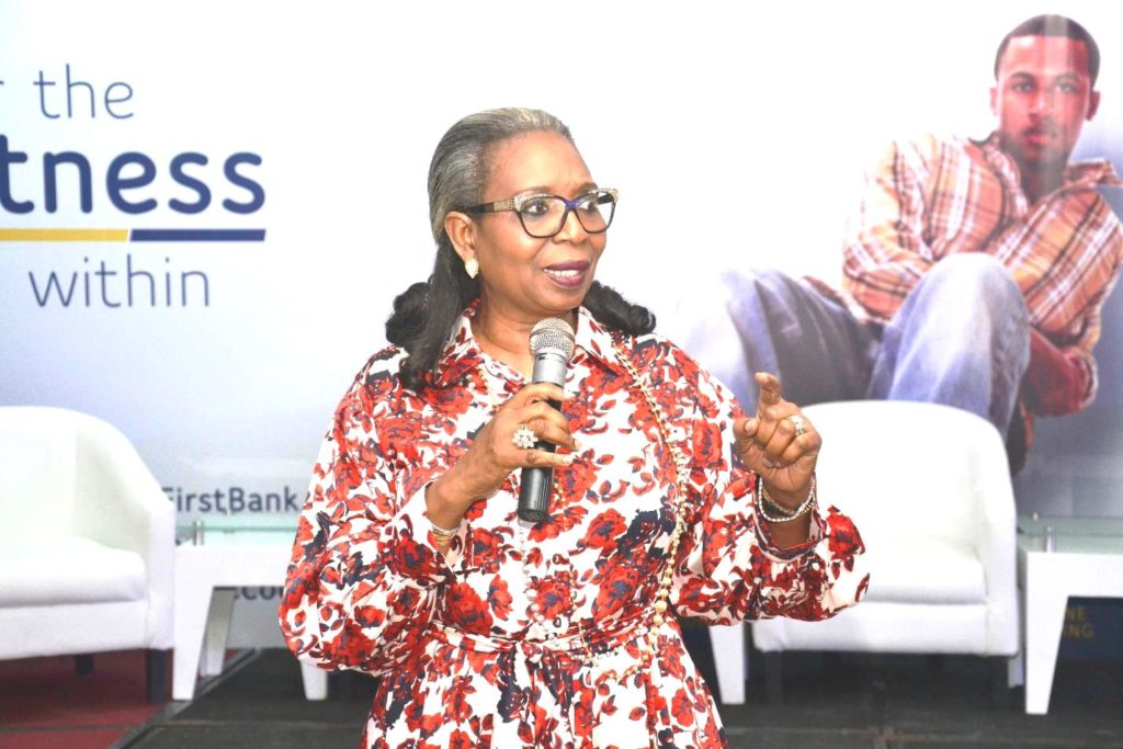The Chairman, FirstBank, Ibukun Awosika addressing the audience at the event